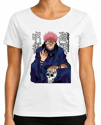 Produktbild von Sukuna Jujutsu Kaisen Dämon Totenkopf Anime gruselig düster Damen T-Shirt, Weiß, XL
