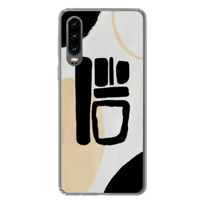 Produktbild von MuchoWow® Handyhülle Schutzhülle Hülle für Huawei P30 Schwarz - Kreis - Abstrakt Silikon Softcase Handy Hülle - Kartenbesitzer