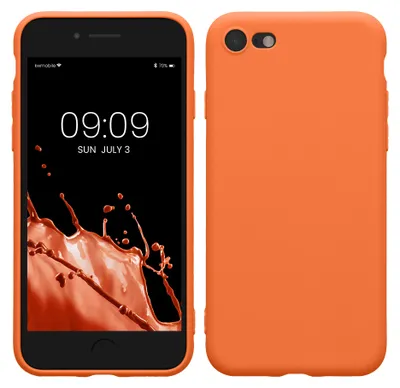 Produktbild von kwmobile Handyhülle für Apple iPhone SE (2022) / SE (2020) / 8 / 7 Hülle - weiches Handy Silikon Case - Schutzhülle Cover - Warme Aprikose