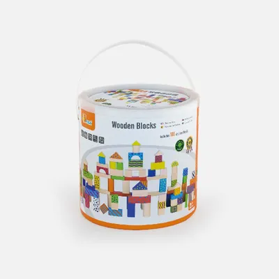 Obrázok produktu pre Drevená stavebnica 100 kociek