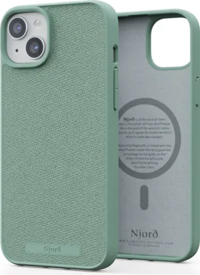 Image de Njord Collections Coque de Téléphone en Tissu, Convient pour iPhone 15 Plus, Résistant aux Chutes de 2m, Matériau 100% Recyclé, Compatible Mag, Turquoise