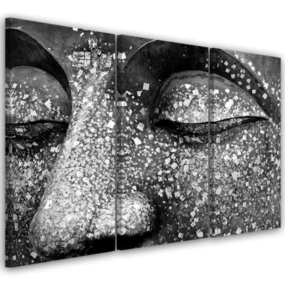 Produktbild von Triptychon auf leinwand religiöses - grau 60x40 cm Feeby grau wandbild bereit zum aufhängen