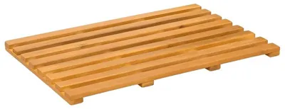 Productafbeelding van Badmat, duurzaam hout, antislip ontwerp, donkerkhaki, donkerkhaki