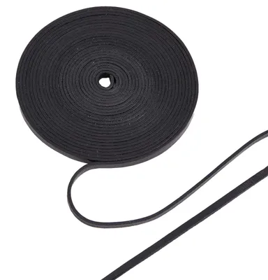 Lederband 5 m x 5 mm x 2 mm Schwarz für DIY Schmuck