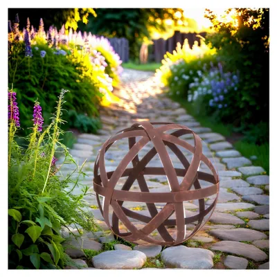 Produktbild von Rostkugel Dekokugel für den Garten aus Metall in verschiedenen Durchmessern (40 cm Durchmesser)