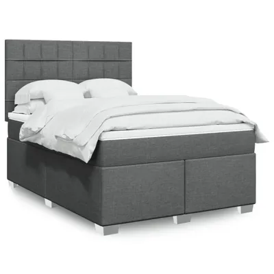 Produktbild von Eleganten-Stil Boxspringbett mit Matratze Dunkelgrau 160x200 cm Stoff DE7479207