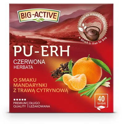 Obrázok produktu pre Červený čajPolyuretánerh s príchuťou mandarínky a citrónovej trávy, 40 čajových vrecúšok