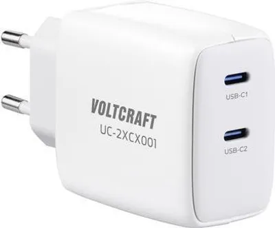 Immagine prodotto di VOLTCRAFT GaN VC-13091940 Caricatore USB da interno Corrente di uscita (max.) 3,25 A 2 x USB-C® (VC-13091940)
