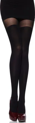 Produktbild von Merry Style Damen Strumpfhose mit OverkneeSMuster 80 DEN MSSSR01 (Schwarz, M) .