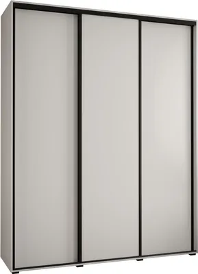 Produktbild von MEBLE KRYSPOL Davos 1 Schrank, drei Türen - 235,2x200x45 cm - Weiß Weiß Schwarz
