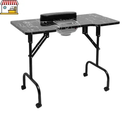Imagen del producto de Mesa para manicura – Mesa portátil – Mesa plegable – Mesa de trabajo plegable – Sistema de aspiración de polvo con ventilador – Superficie de 94x48 cm