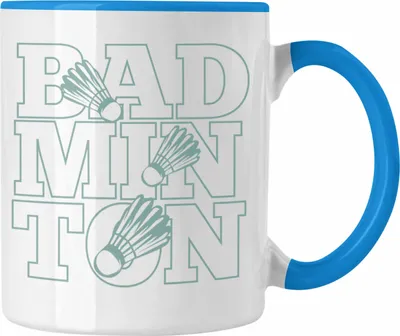 Produktbild von Trendation -  Lustige Badminton Tasse Geschenk für Badmintonspieler Badminton Lehrer Coach Trainer Geschenkidee (Blau)