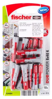 Zdjęcie produktu dla fischer 534994 fischer DuoPower 8x40 2K 534994 Universaldübel-Sortiment Ø 8 mm x 40 mm, 18 St.