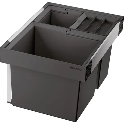 Immagine prodotto di Blanco cestino cucina 3 scomparti 1x30 e 2x 8 litri - base per cestino da incasso KB 600mm, alluminio/plastica antracite