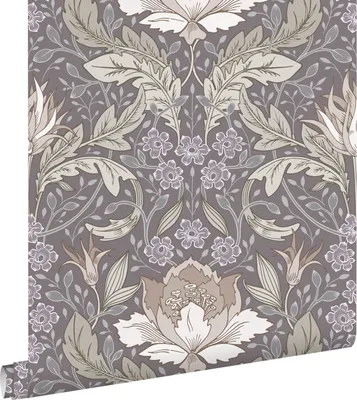 Zdjęcie produktu dla ESTAhome Tapeta vintage kwiaty w stylu secesyjnym zielonymIszarym 50 x 900 cm