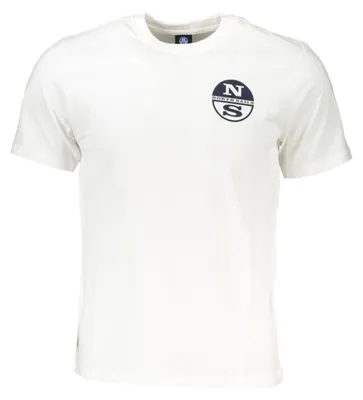 Produktbild von Herren Kurzarm Weißes T-Shirt mit Rundhals und Print-Details