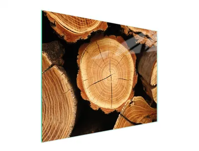 Produktbild von Küchen-Schneidebrett aus Glas 52x40 cm Holzoptik, schnittfest und hygienisch