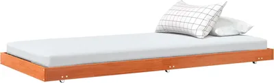 Produktbild von vidaXL Bettrahmen Mit Rad Wachsbraun 70 x 190 cm Massives Kiefernholz