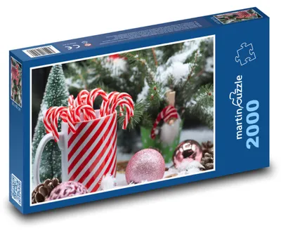 Obrázek produktu pro Puzzle 2000 Vánoční dekorace s bonbóny - martinpuzzle