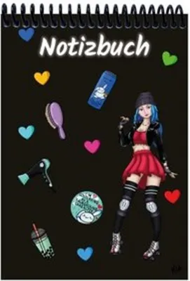 Produktbild von A 4 Notizblock Manga Enora, schwarz, blanko