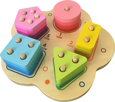 Produktbild von Holzform Sortieren Stapelblöcke Spielzeug für Kleinkind Jungen Mädchen - Bestes Lerngeschenk