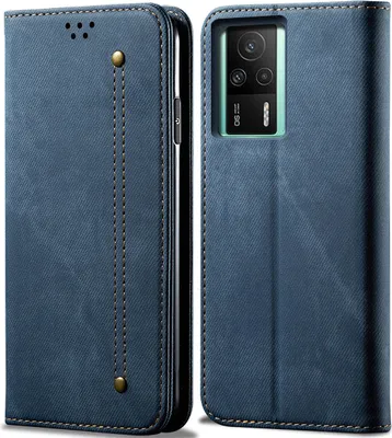Obrázek produktu pro Redmi K60E Case, kožené flipové pouzdro typu kniha se stojánkem pro Xiaomi Redmi K60E Blue