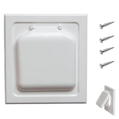 Produktbild von Doppeltür-Trockner Entlüftungsschutz, Abluftklappe mit Schrauben, 17,8×19×2 cm, Einfach zu installieren, Sicher für Zuhause