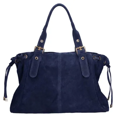 Immagine prodotto di Borsa a mano donna pelle scamosciata Italy Chiusura zip Black B UNICA 41x28.5x20 cm