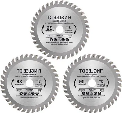 Image de Lame de scie circulaire 76 mm, 10 mm, 36 dents, pour bois, plastique et PVC, lot de 3, pour la coupe du bois