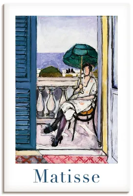 Produktbild von ARTland Leinwandbild Frau auf einem Balkon. 1919-20 Größe: 60x90 cm
