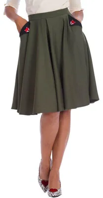 Produktbild von Banned Retro Tellerrock - Foxy Khaki M