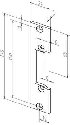 Produktbild von Assa Abloy Flachschließblech 106 Edelstahl DIN links / rechts mit 2 Befestigungsschrauben - -10636