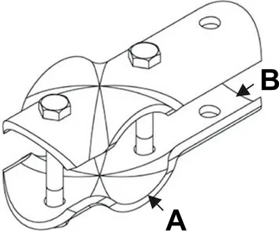 Produktbild von T-Schelle verstärkt, A 2" (60,3 mm) x B 2" (60,3 mm)