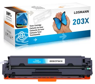 Immagine prodotto di Toner compatibili LOSMANN 203X per HP 203X CF541X 203A CF541A, adatti per le stampanti HP Color LaserJet Pro MFP M281fdw, MFP M280nw, MFP M281cdw, MFP M281fdn e per i modelli HP Color LaserJet Pro M254dw, M254dn, M254nw (colore: ciano)