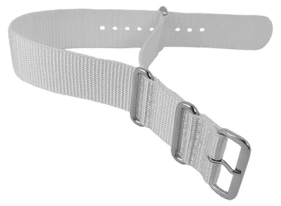 Produktbild von Outdoorband XL Uhrenarmband 24mm Nylon | Minott Durchzugsband 29868, Farbe:weiss