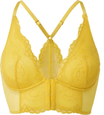 Obrázek produktu pro Gossard Krajková podprsenka s dlouhými kosticemi a zapínáním vpředu do V Spicy Mustard 70 C