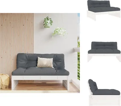 Immagine prodotto di vidaXL Divano centrale bianco 120x80 cm in legno di pino massiccio - Elementi per divani da giardino