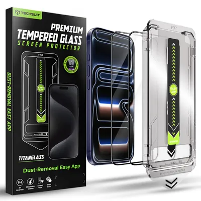 Obrázok produktu pre Techsuit - TitanGlass FullCover (2 kusy) ochranné sklo pre iPhone 17 Pro – čierna