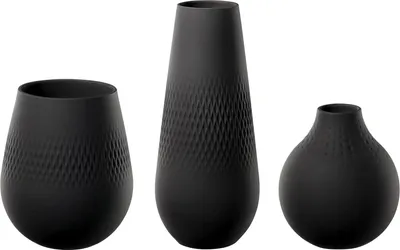 Produktbild von Villeroy & Boch Manufacture Collier Noir Vasen-Set 3-teilig