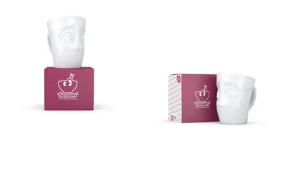 Produktbild von Fiftyeight 2 x Henkelbecher Verdutzt 350 ml weiß
