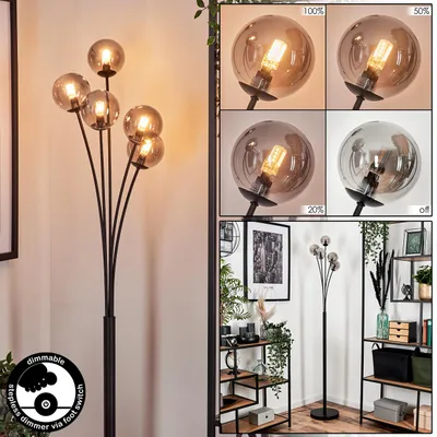 Produktbild von Lerici Stehlampe aus Metall/Glas in Schwarz/Rauchfarben