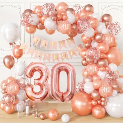 Zdjęcie produktu dla Zestaw dekoracji na 30. urodziny: balony i baner