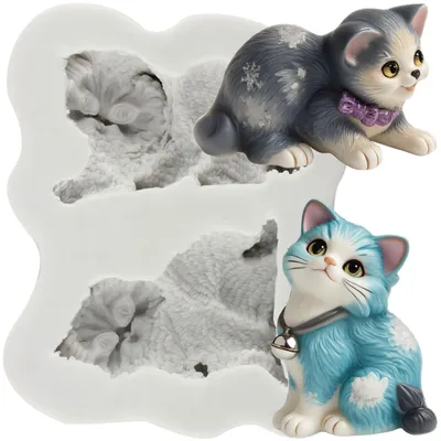 Produktbild von Silikonform Kätzchen Fondantform Katzenmotiv Style E