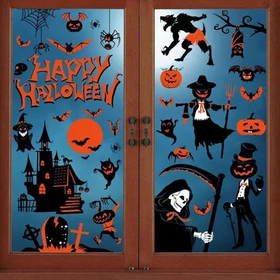 Produktbild von Wiederverwendbare Halloween Dekoration Aufkleber Set
