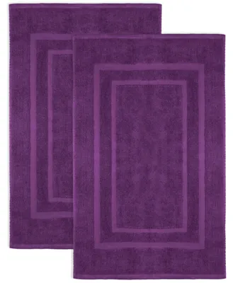 Zdjęcie produktu dla Solidchoice - Zestaw 2 bawełnianych mat do kąpieli, Terry, 50x80 cm, fioletowe