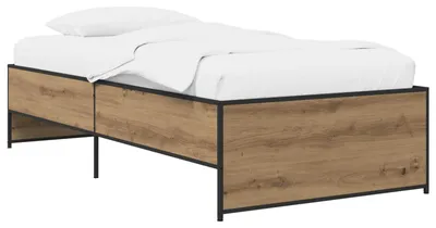 Image de vidaXL Cadre de lit Artisan - Chêne - 80 x 200 cm - Panneau de bois