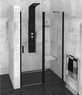 Immagine prodotto di Polysan Zoom Line - Porta doccia nera 1200 mm, vetro trasparente ZL1312B