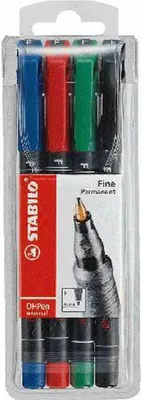 Produktbild von Folienstift - STABILO OHPen universal - permanent medium - 4er Pack - grün, rot, blau, schwarz