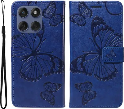 Produktbild von Motorola Edge 60 / 60 Fusion / 60 Pro Hülle - Coverup Schmetterlinge Klapphülle - Blau