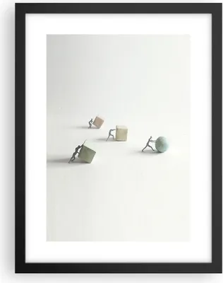 Produktbild von Gerahmtes Poster - Schwarzer Rahmen - Symbol Kugel Würfel - 30x40 cm - Wand Bild - Wanddeko - Wandbilder - Kunstposter - Wandposter - Bilderrahmen - Bilder - Kunstdruck - P2BPA30x40-4688